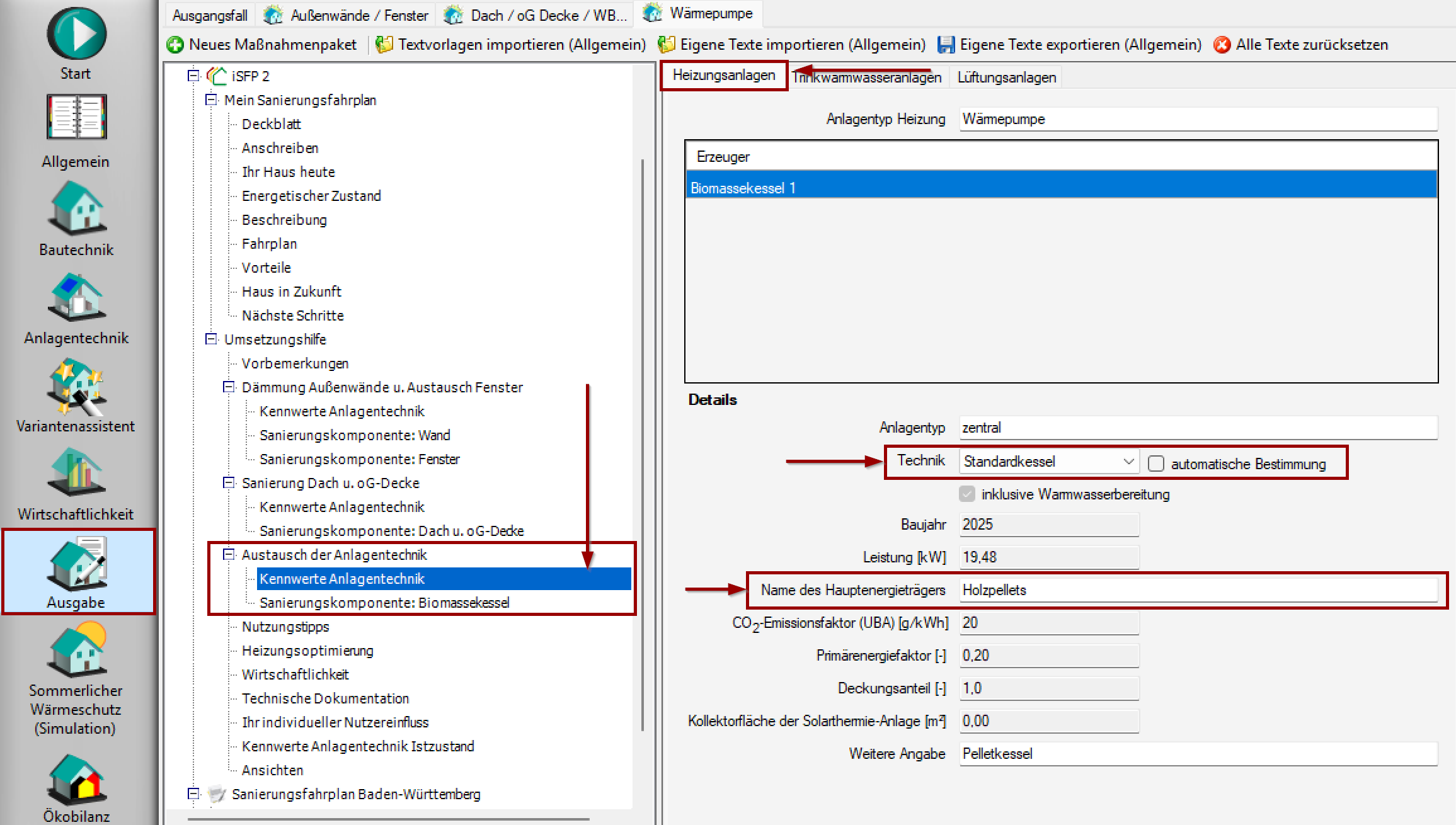 Auswahl Heizungsanlagen