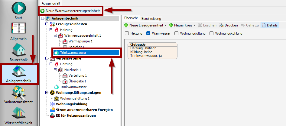 Erzeugereinheit anlegen