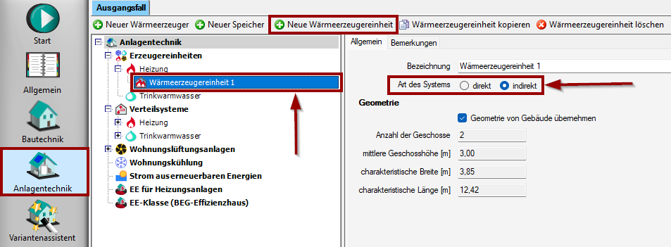 Wärmeerzeugereinheit indirekt