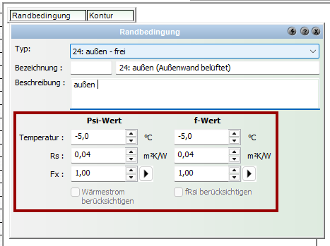 Randbedingungen Kennwerte ändern