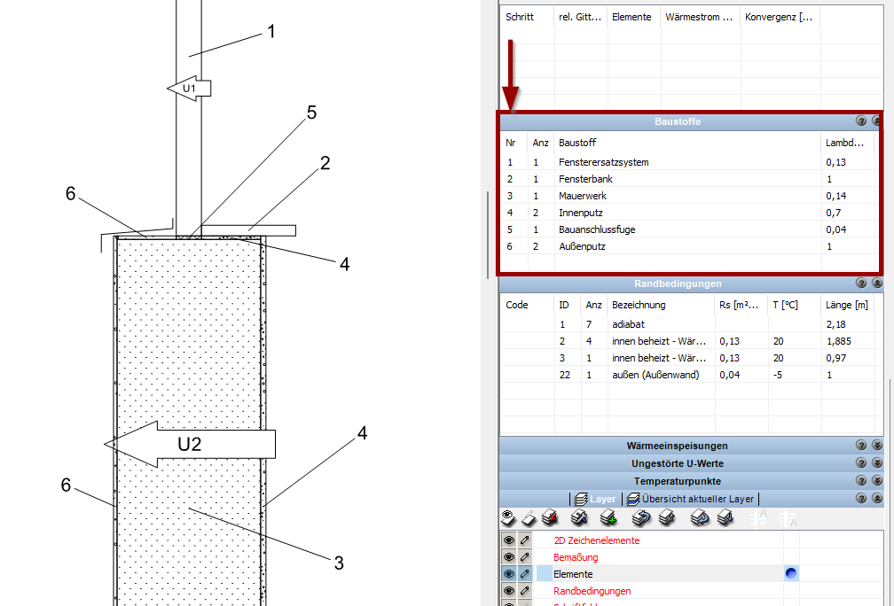 Beschriftung Elemente
