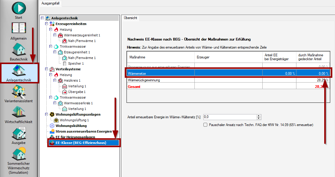 EE-Klasse für BEG-Effizienzhaus