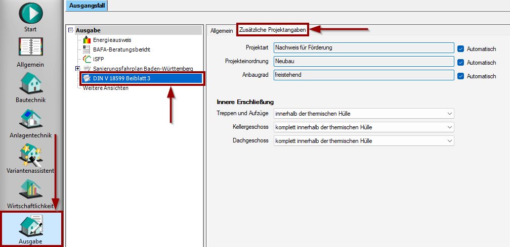 Zusätzliche Projektangaben