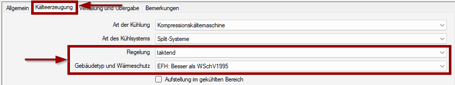 Regelung und Gebäudetyp