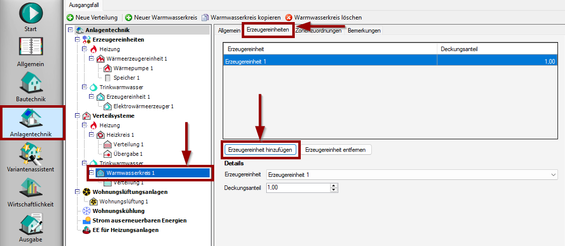 Neue Erzeugereinheit