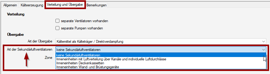 Art der Sekundärventilatoren