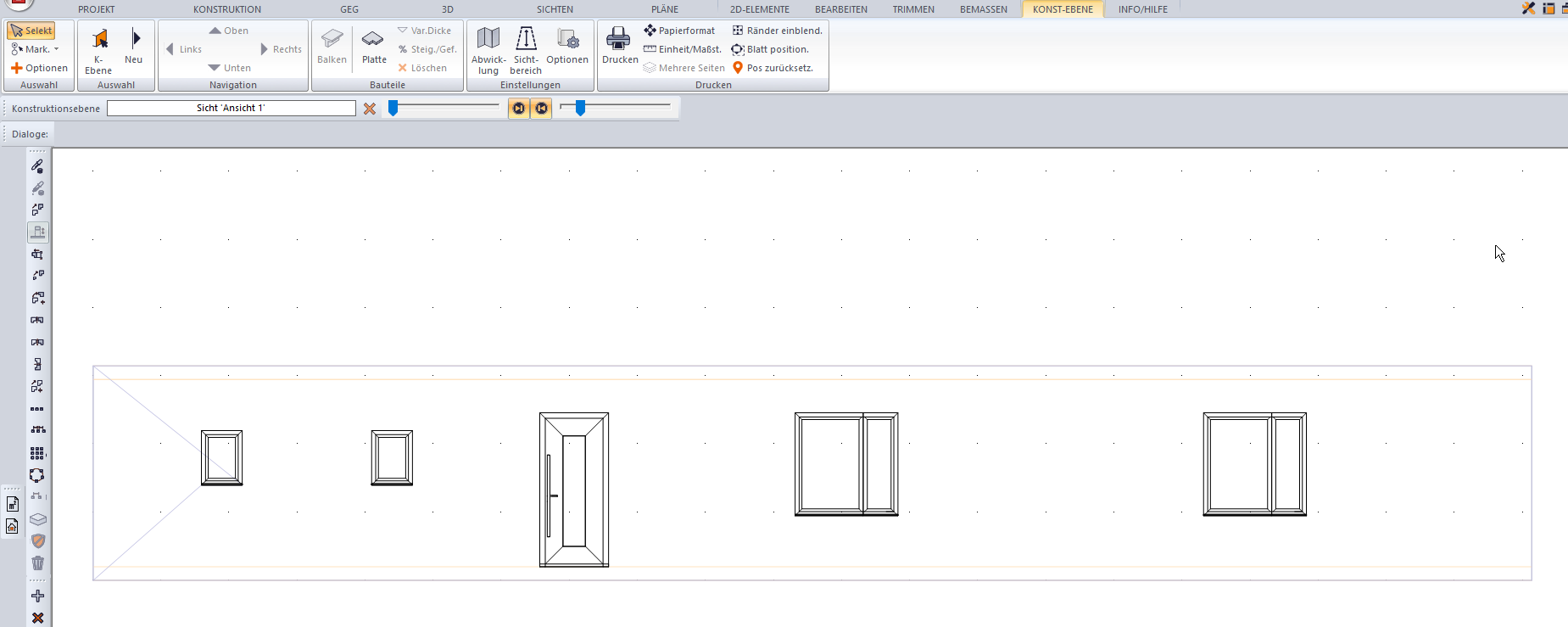 Einstellung Sichttiefe Ansicht